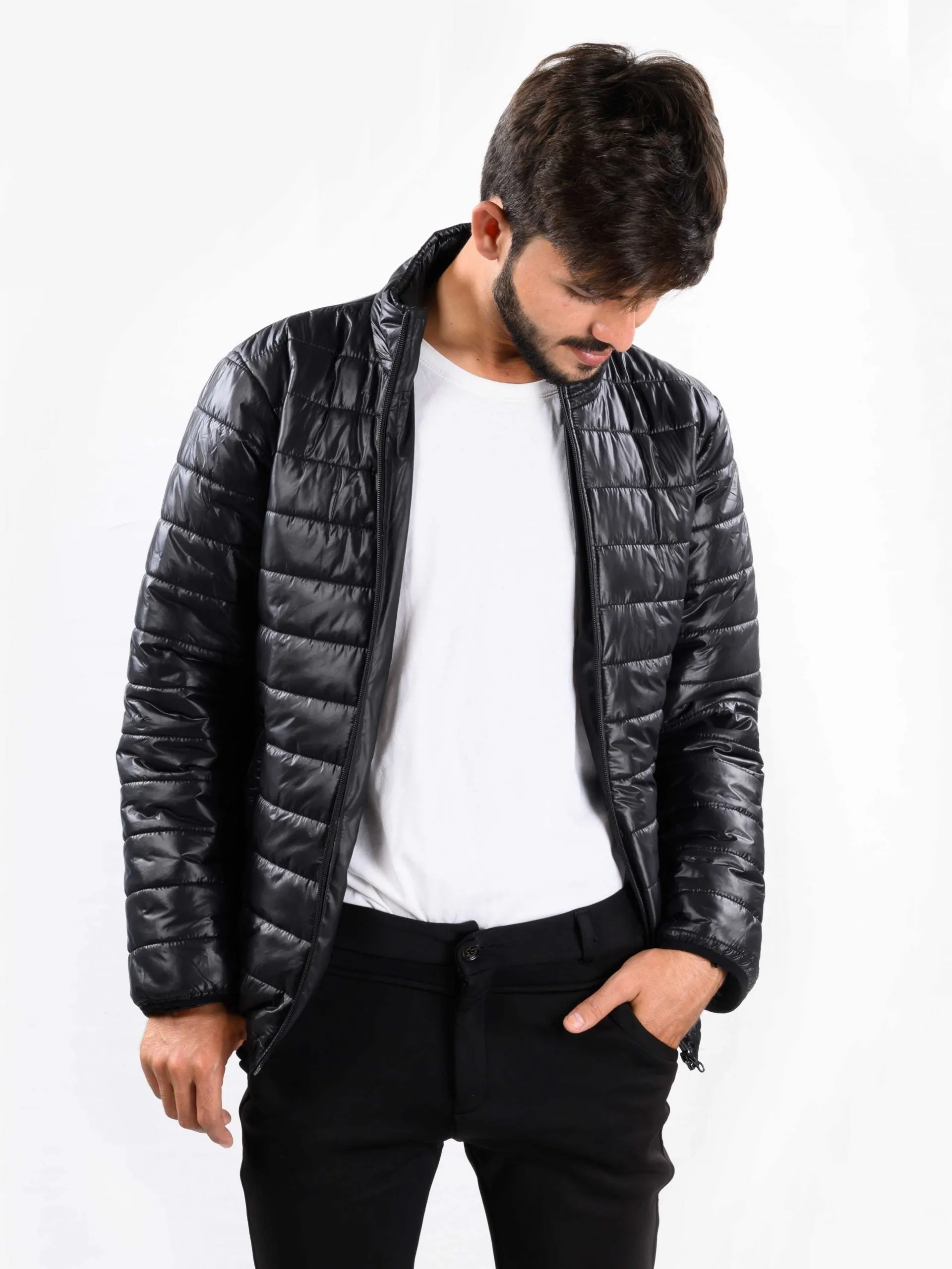 Men black Gillet Puffer full sleeves