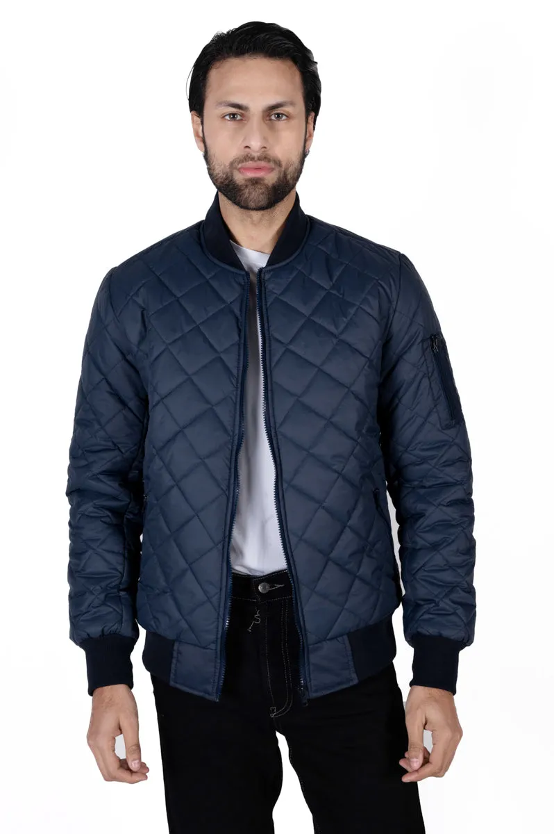 Men navy blue Daimond full sleeves jacket