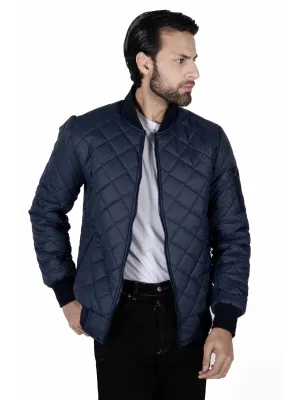 Men navy blue Daimond full sleeves jacket