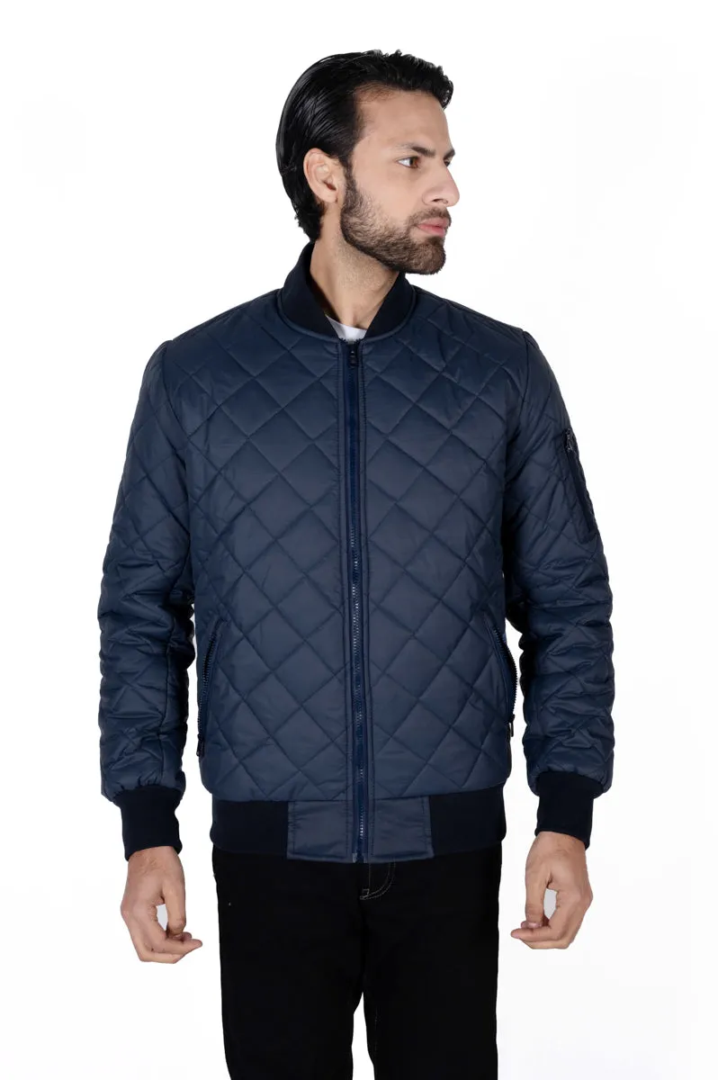 Men navy blue Daimond full sleeves jacket