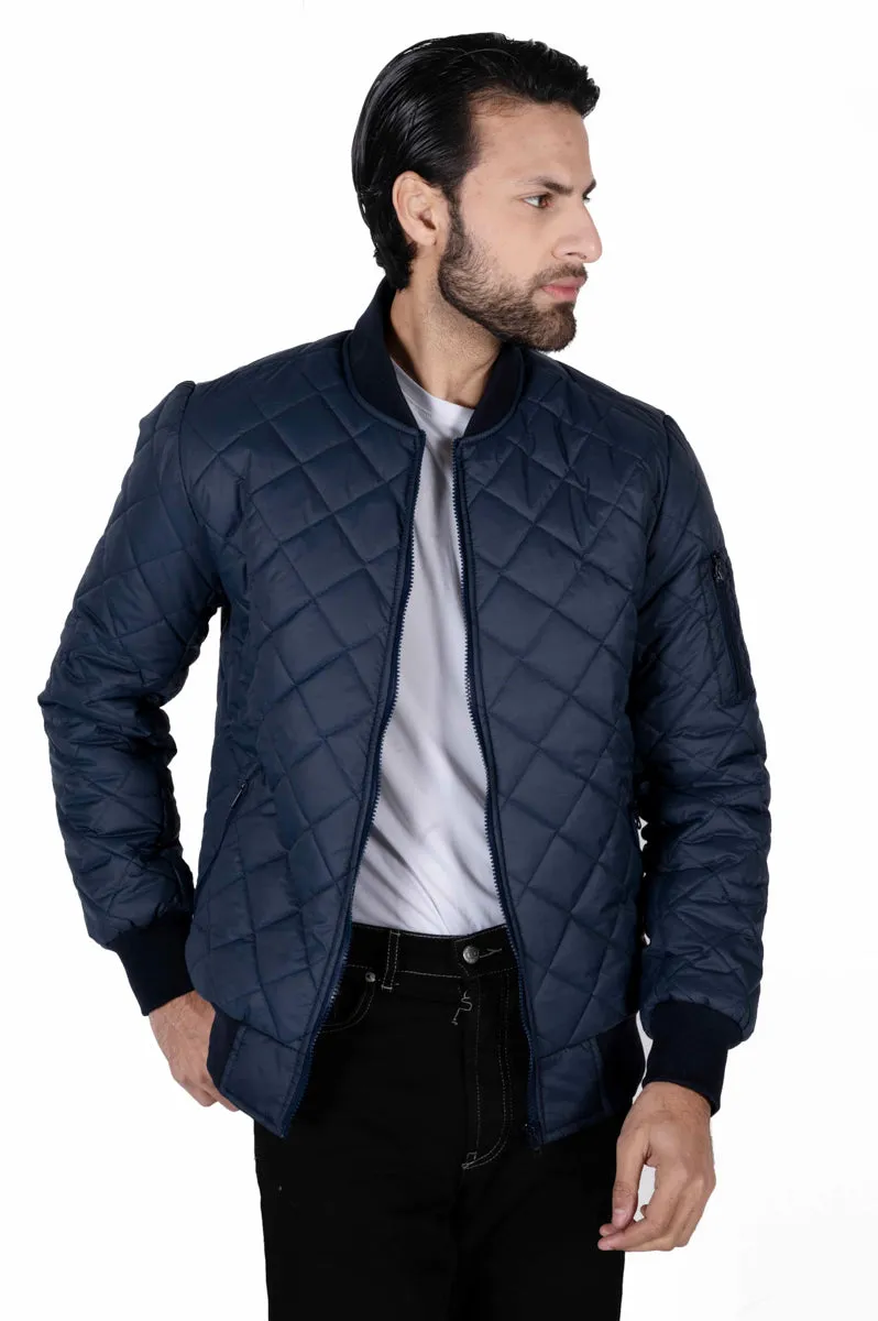 Men navy blue Daimond full sleeves jacket