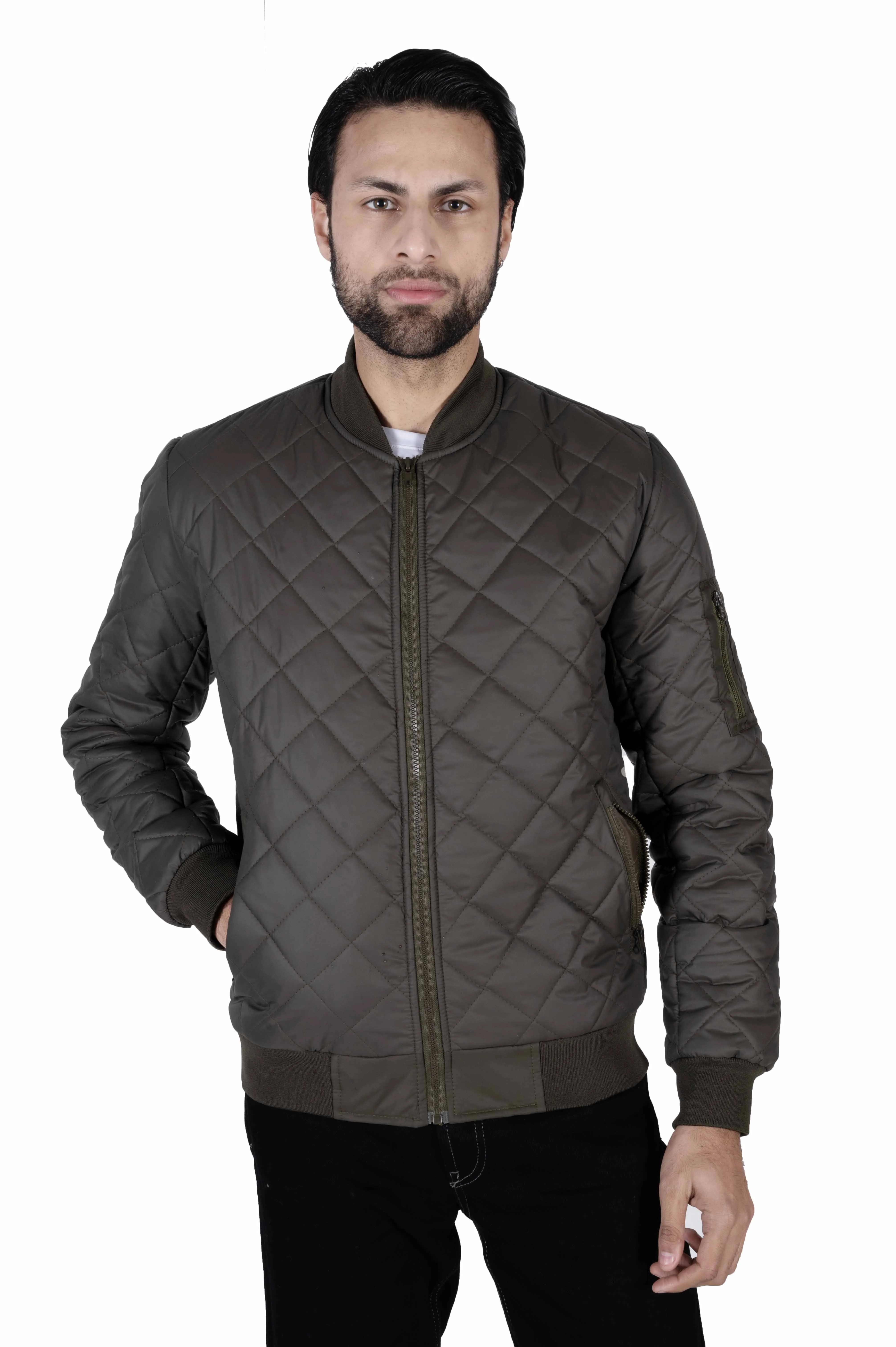 Men olive Daimond full sleeves jacket