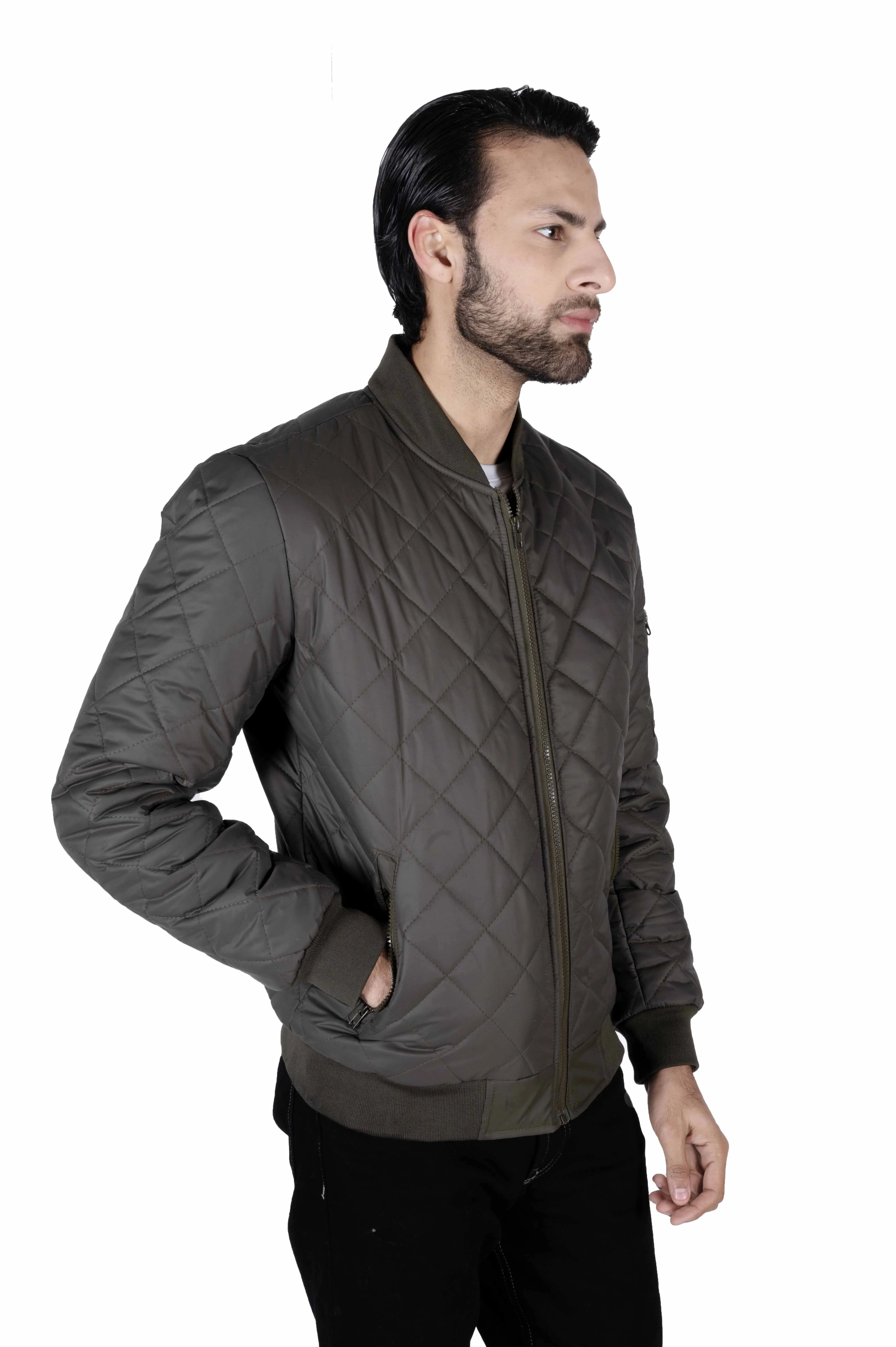 Men olive Daimond full sleeves jacket