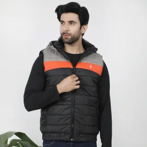 Men's Puffer Jacket - Grey & Black