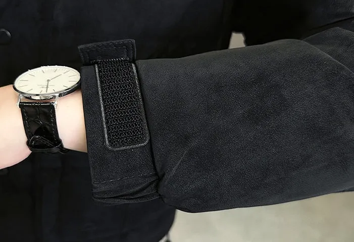Men's Quilted Puffer Jacket with Flap Pocket and Elastic Band Cuff