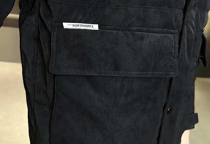 Men's Quilted Puffer Jacket with Flap Pocket and Elastic Band Cuff