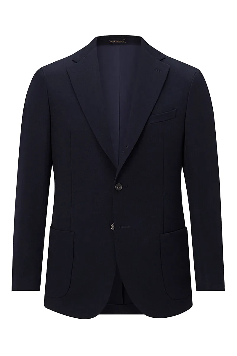Navy Single Breasted Gabardine Jacket