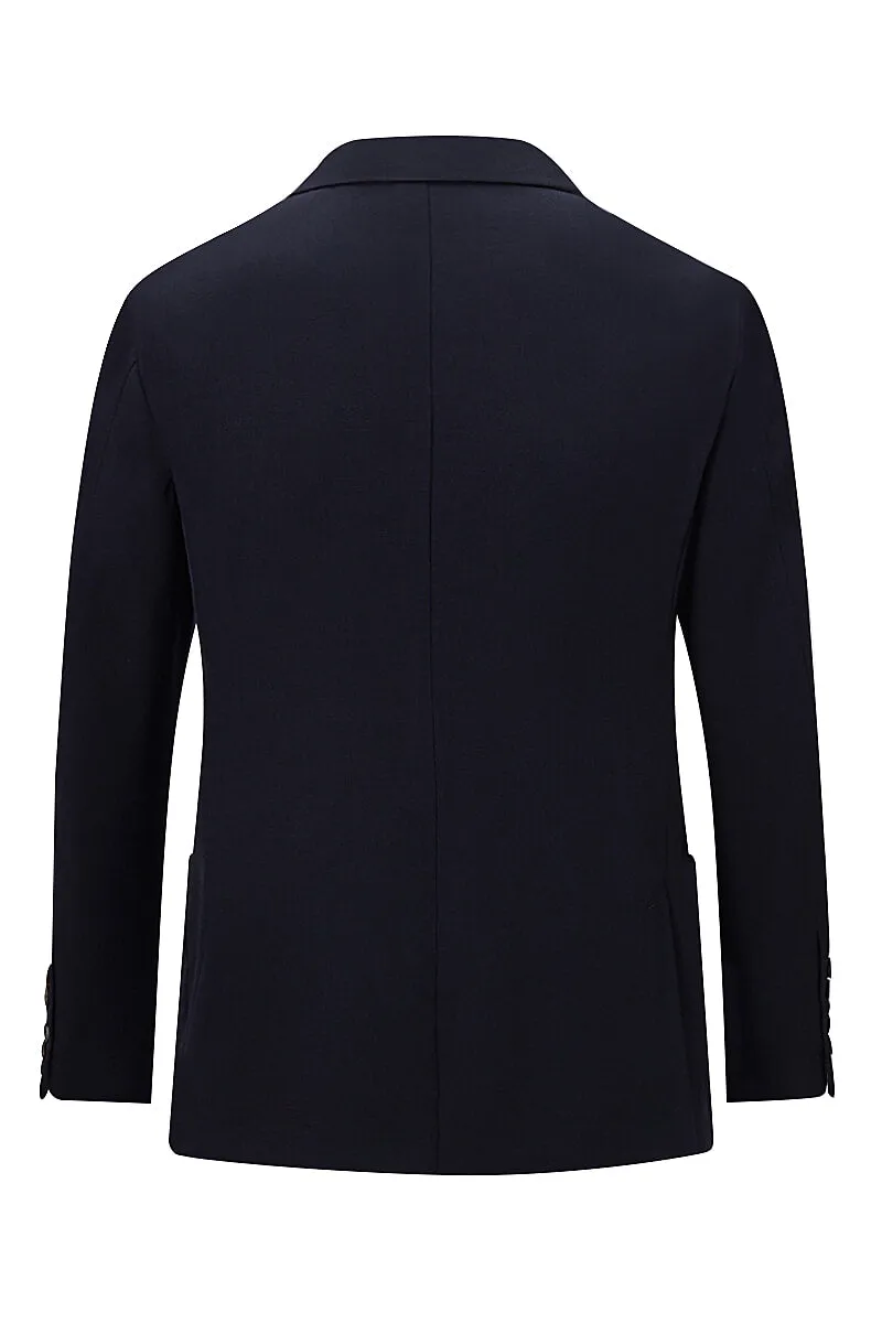 Navy Single Breasted Gabardine Jacket