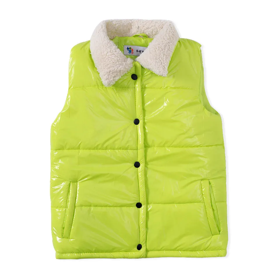Neon Sherling Collar Puffer Jacket