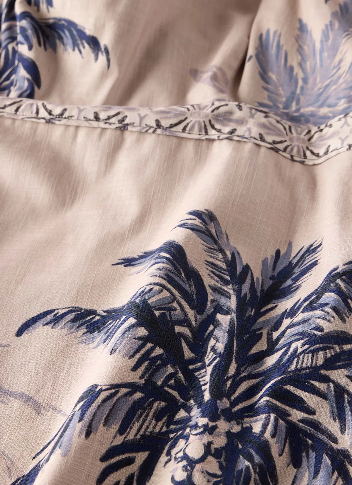 Neutral Palm Print Midi Dress
