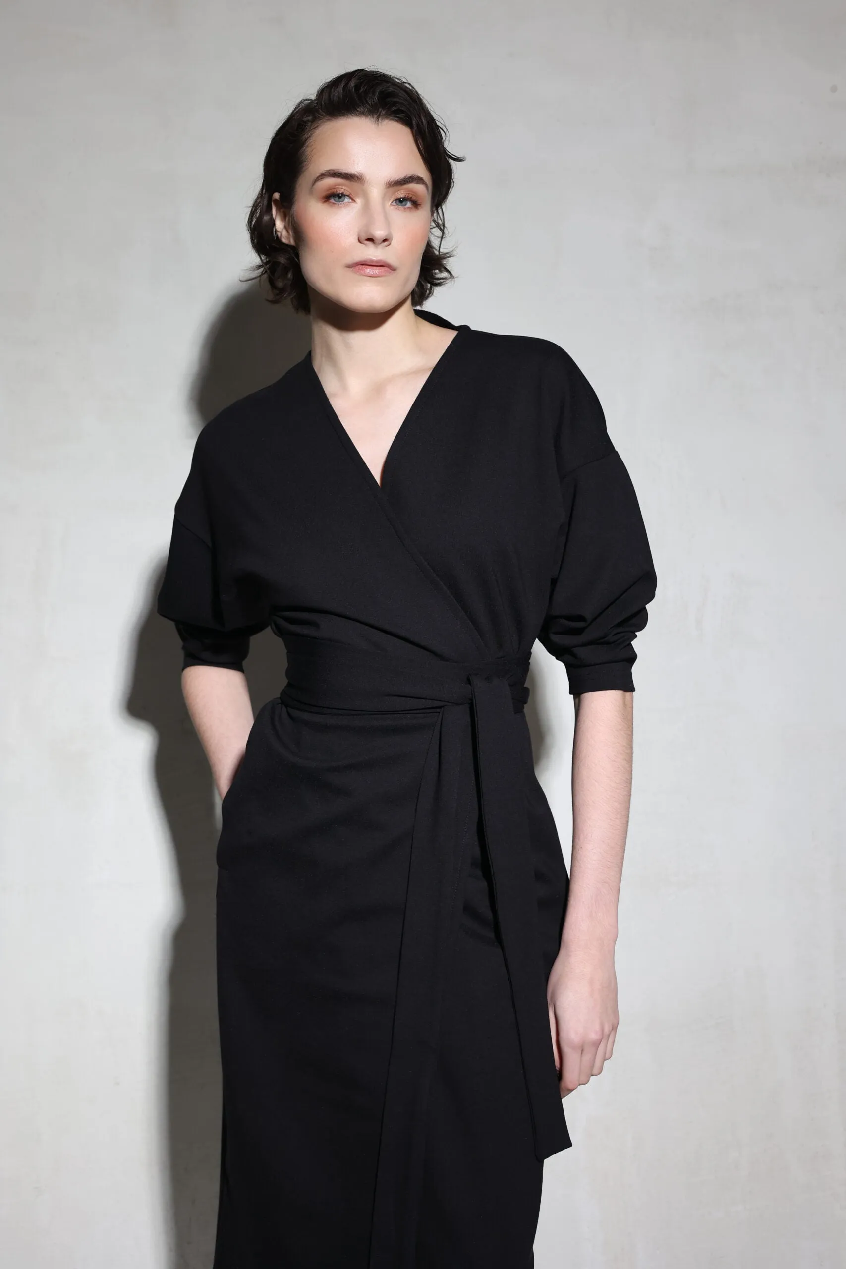 Nola Kimono Dress Black
