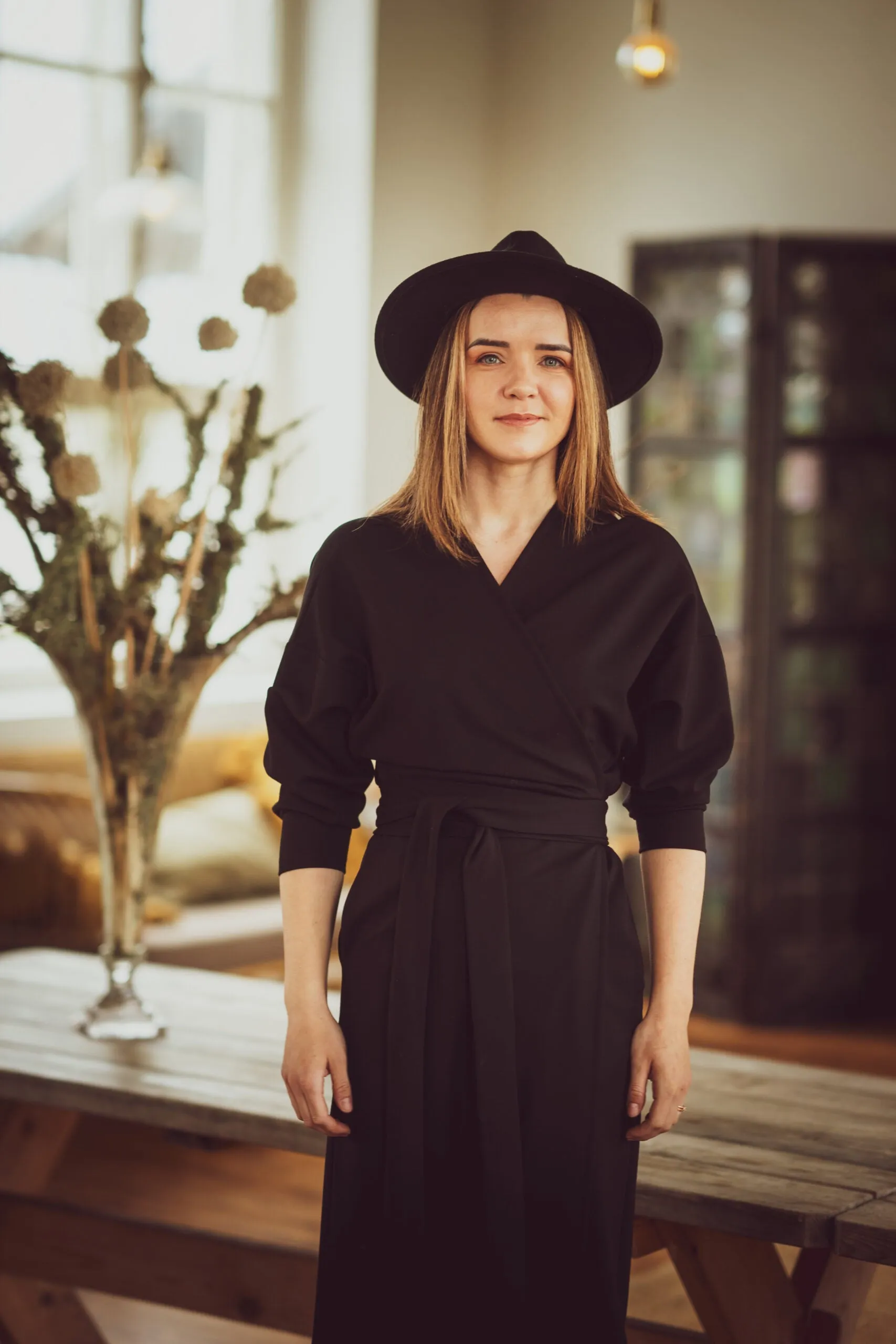 Nola Kimono Dress Black