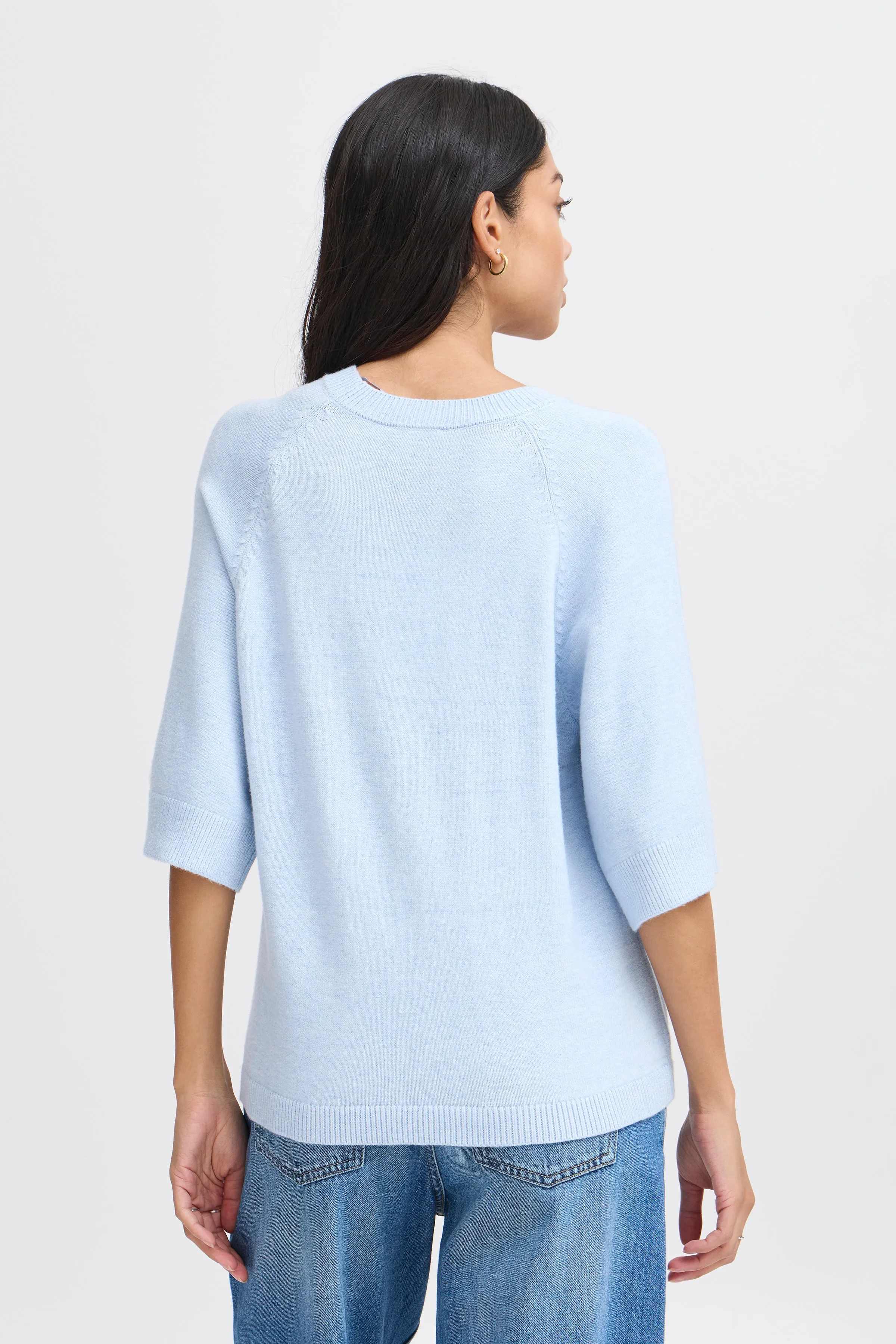 Nonina Loose Short Sleeve Jumper | Cashmere Blue Melange