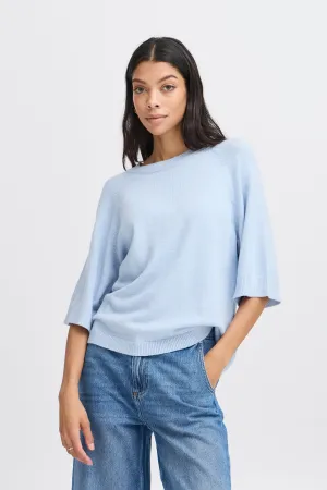 Nonina Loose Short Sleeve Jumper | Cashmere Blue Melange