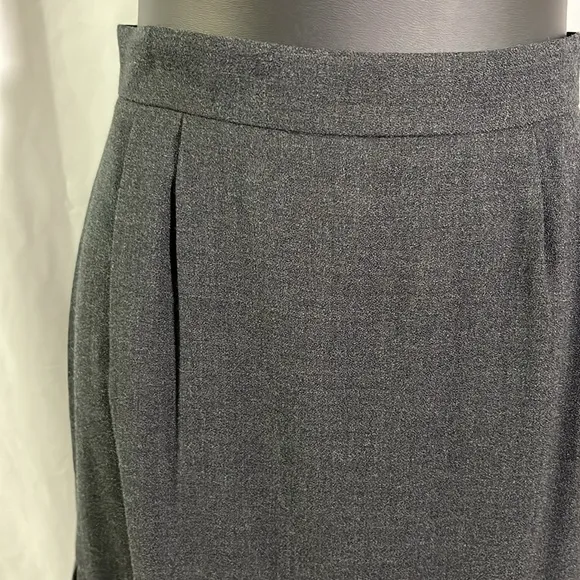 NWT Vintage Dana Buchman Gray Wool Drop Waist Pleated A-Line Midi Skirt