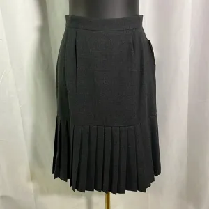 NWT Vintage Dana Buchman Gray Wool Drop Waist Pleated A-Line Midi Skirt