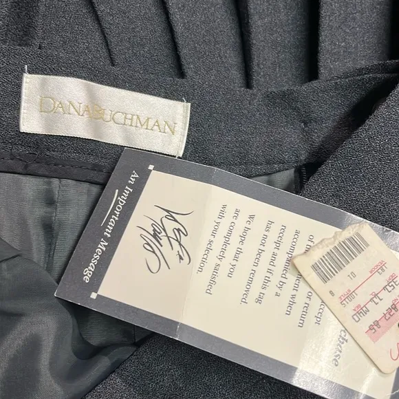 NWT Vintage Dana Buchman Gray Wool Drop Waist Pleated A-Line Midi Skirt