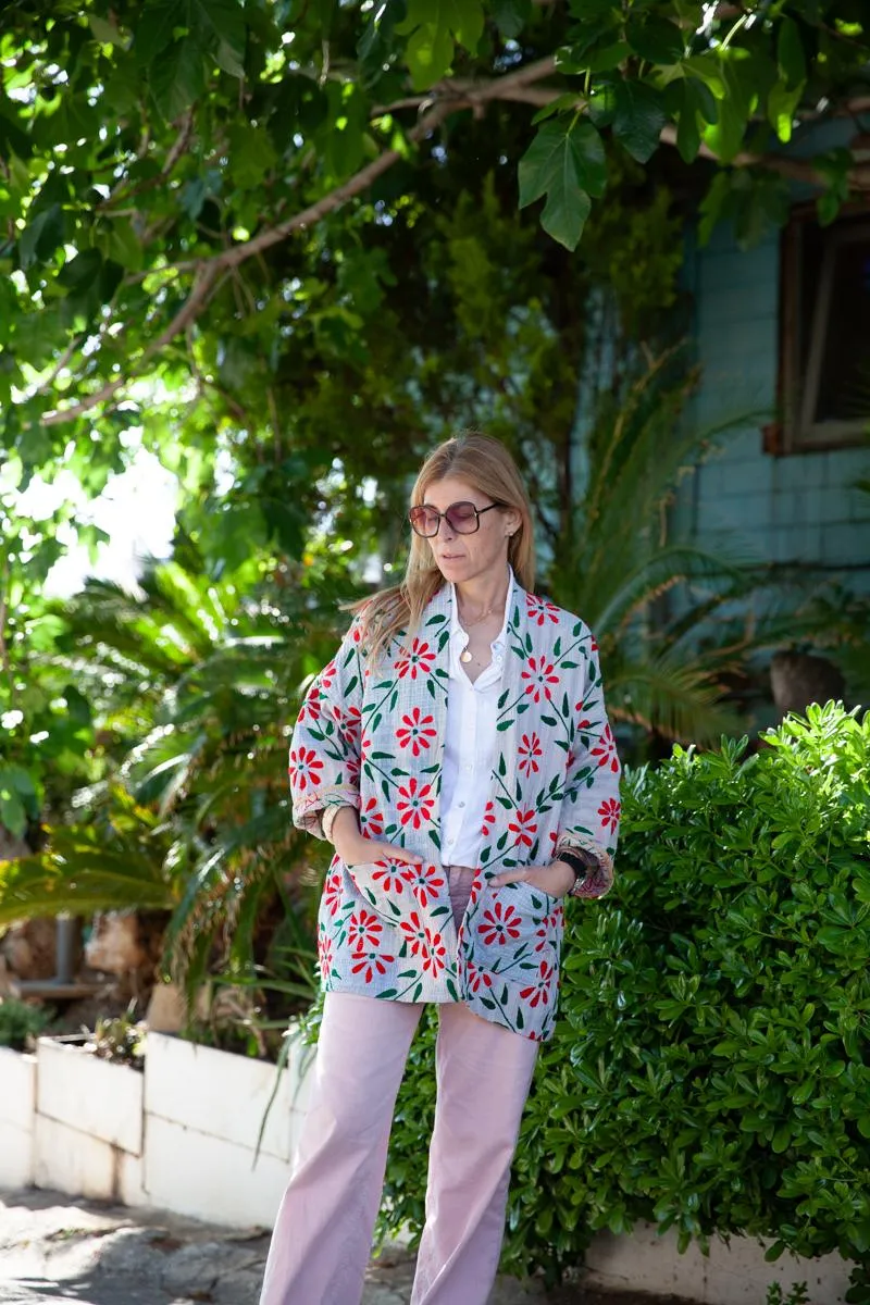 Old Kantha Embroidered Kimono