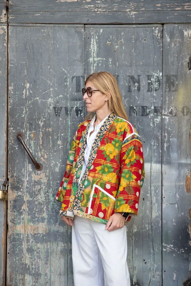 Old Kantha reversible short jacket