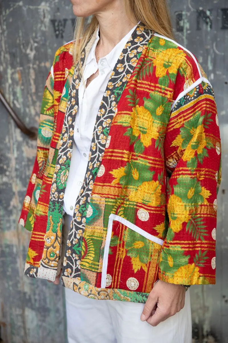 Old Kantha reversible short jacket