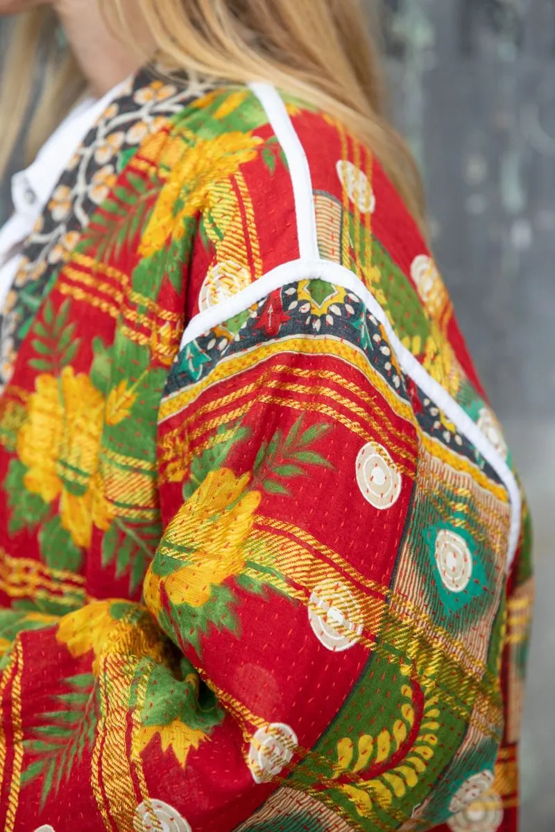 Old Kantha reversible short jacket