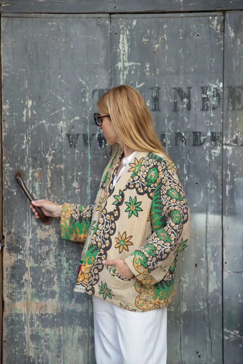 Old Kantha reversible short jacket