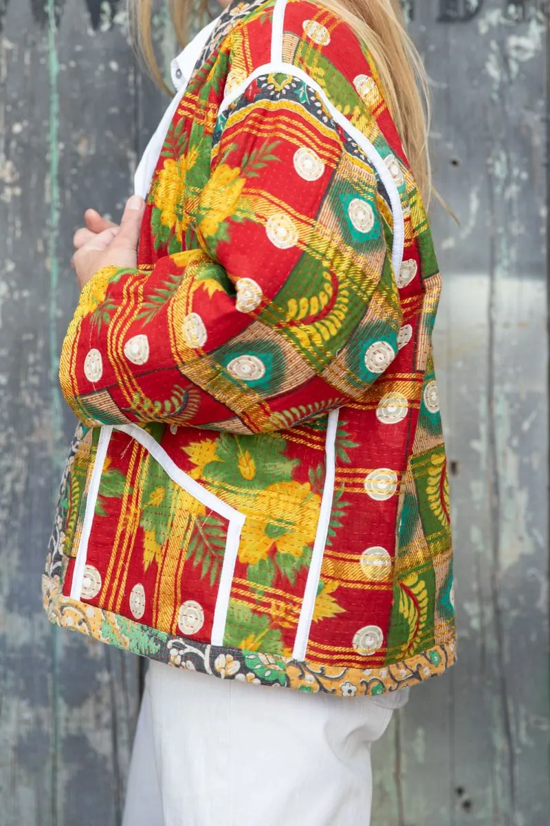 Old Kantha reversible short jacket