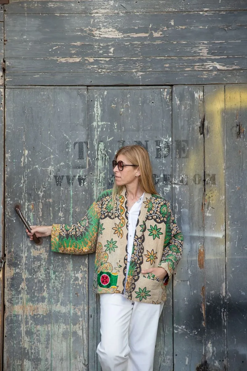 Old Kantha reversible short jacket
