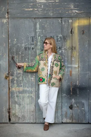 Old Kantha reversible short jacket