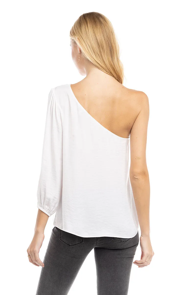 One Shoulder Balloon Cut Out Sleeve
