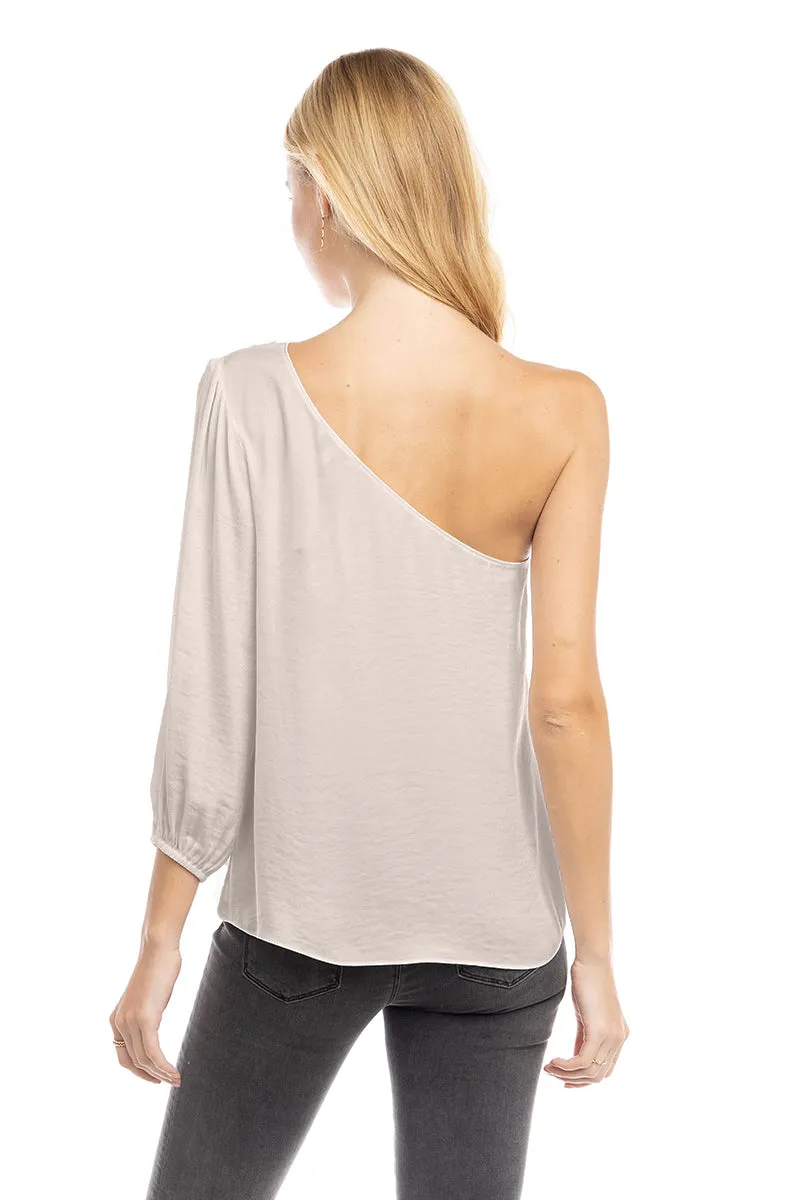 One Shoulder Balloon Cut Out Sleeve