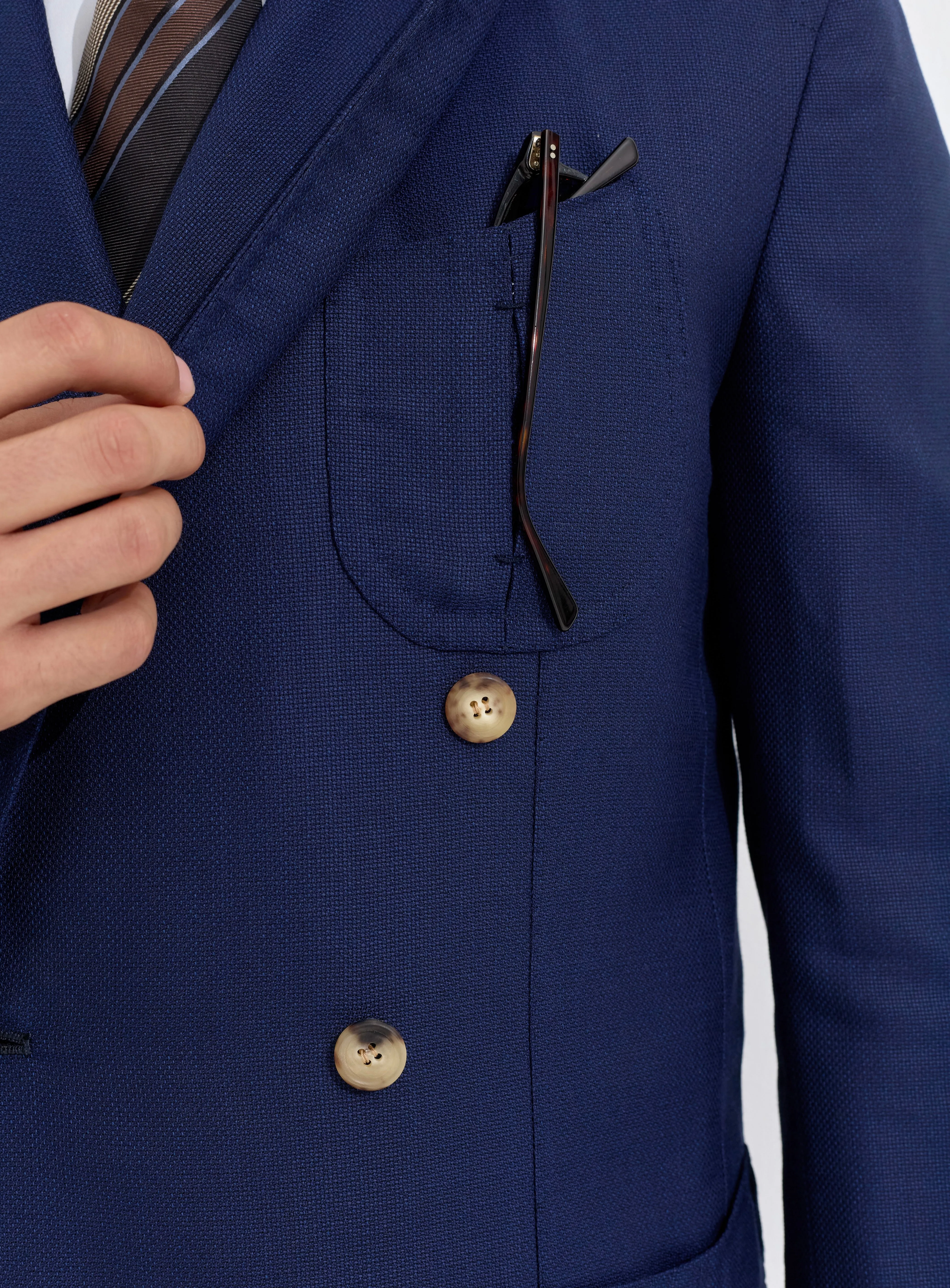Orazio Luciano X Enis Inci - Navy Pure Wool Hopsack Jacket