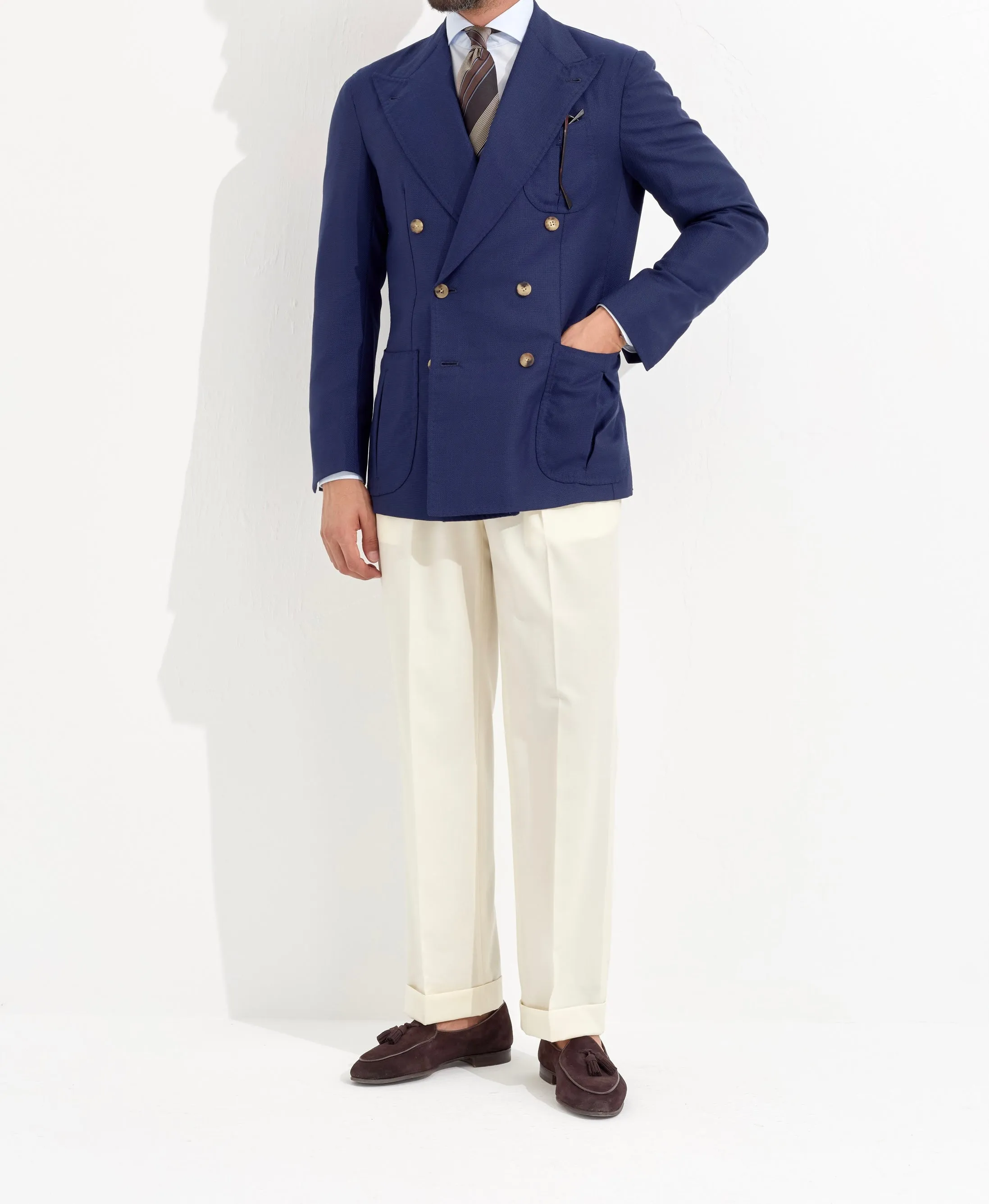 Orazio Luciano X Enis Inci - Navy Pure Wool Hopsack Jacket
