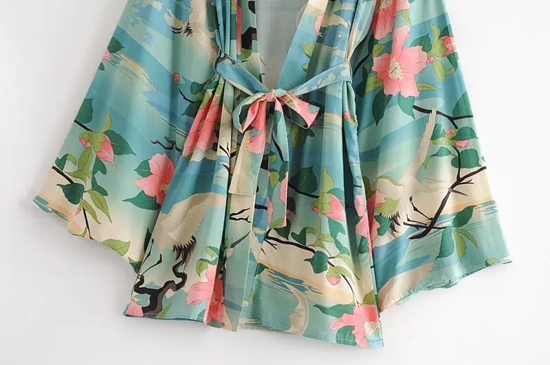 PARADISE Boho Vintage Short Kimono