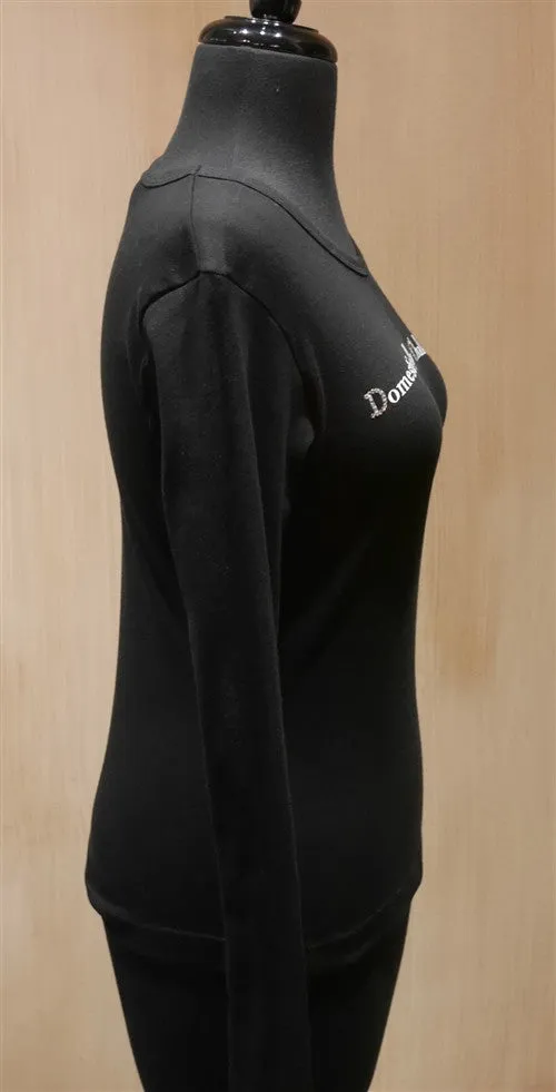 Penelope's Voice Black Jeweled Long Sleeve T-Shirt- Domestically Challenged