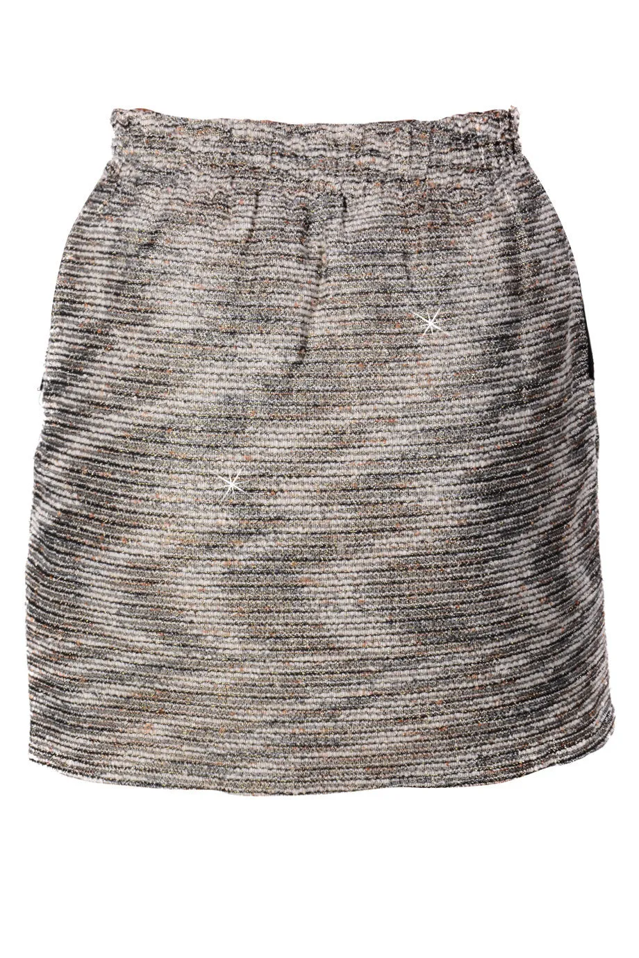 PEPLUM Γκρι Μπεζ Κοντή Φούστα