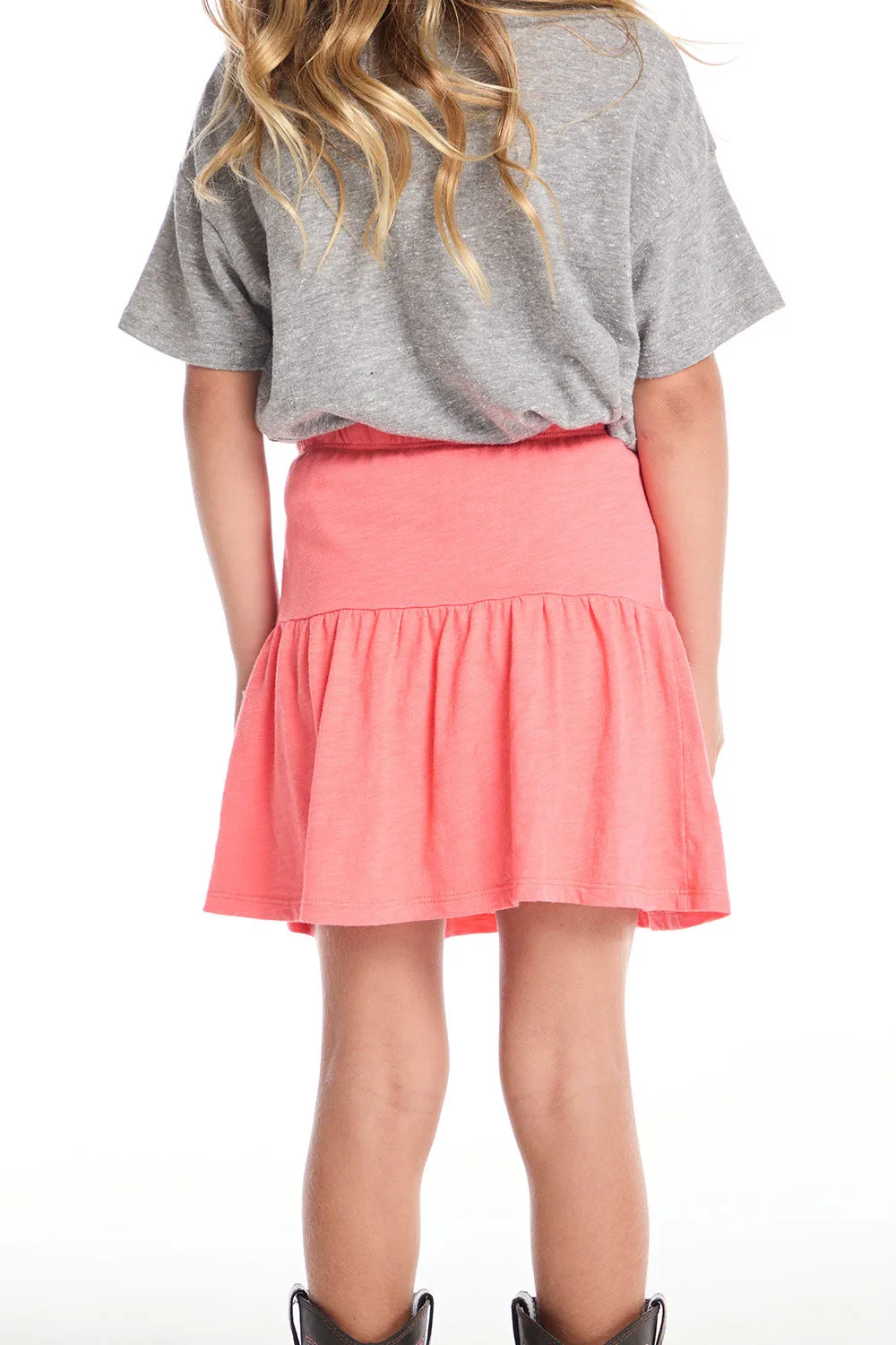 Peplum Electric Coral Girls Skort