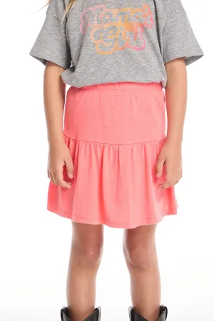 Peplum Electric Coral Girls Skort