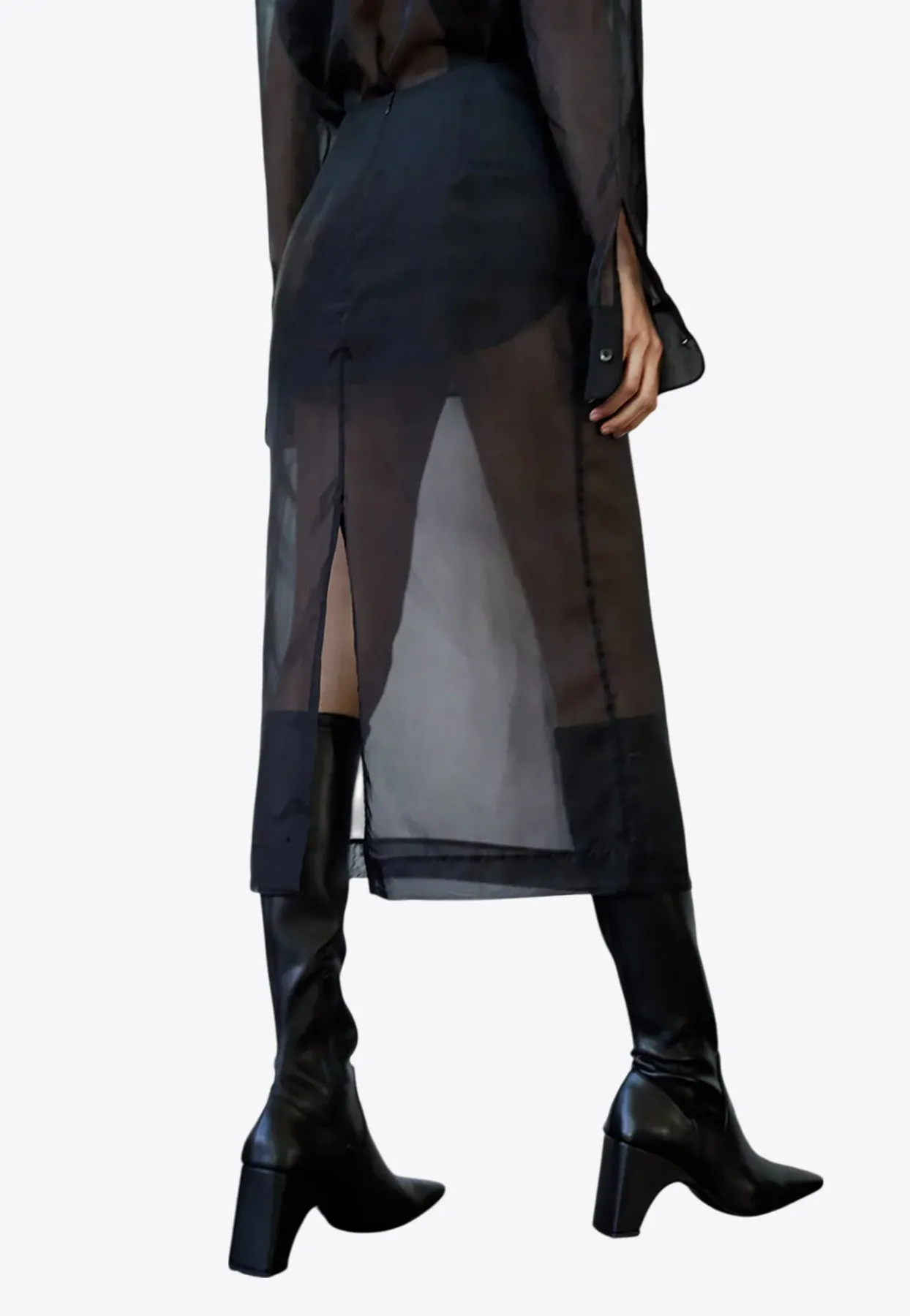 Peri Sheer Midi Skirt