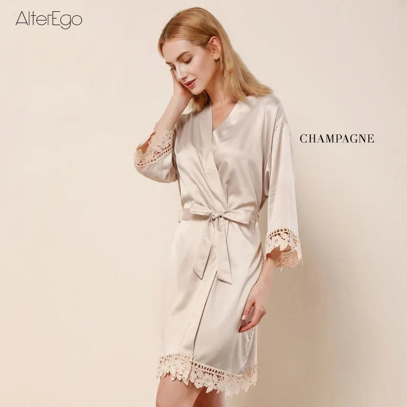 Personalized Satin Bridal Robe