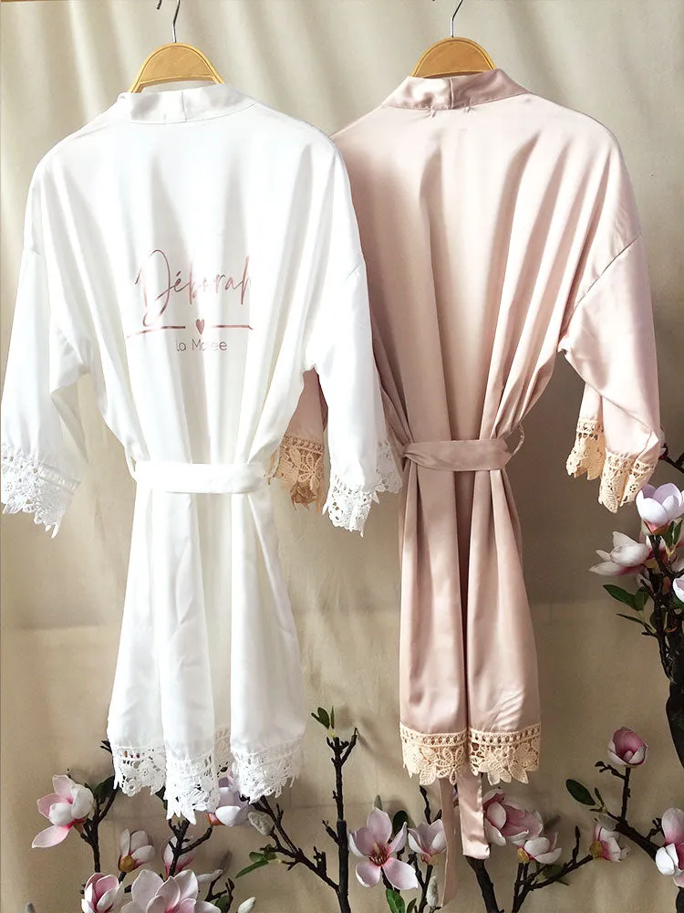Personalized Satin Bridal Robe