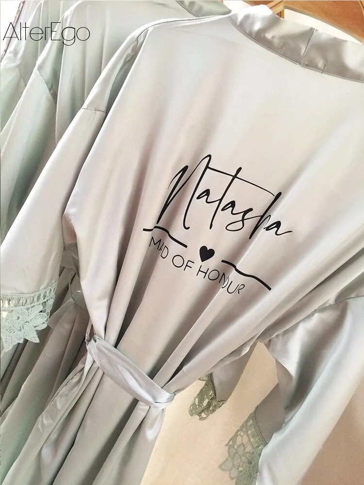 Personalized Satin Bridal Robe