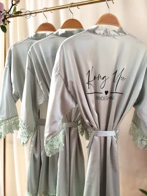 Personalized Satin Bridal Robe