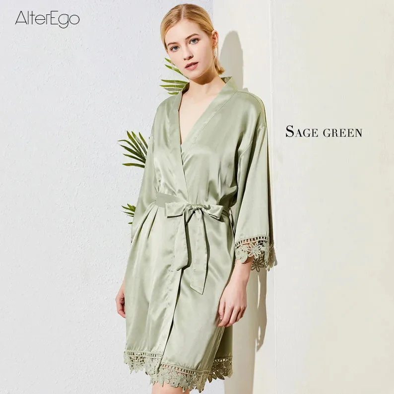Personalized Satin Bridal Robe