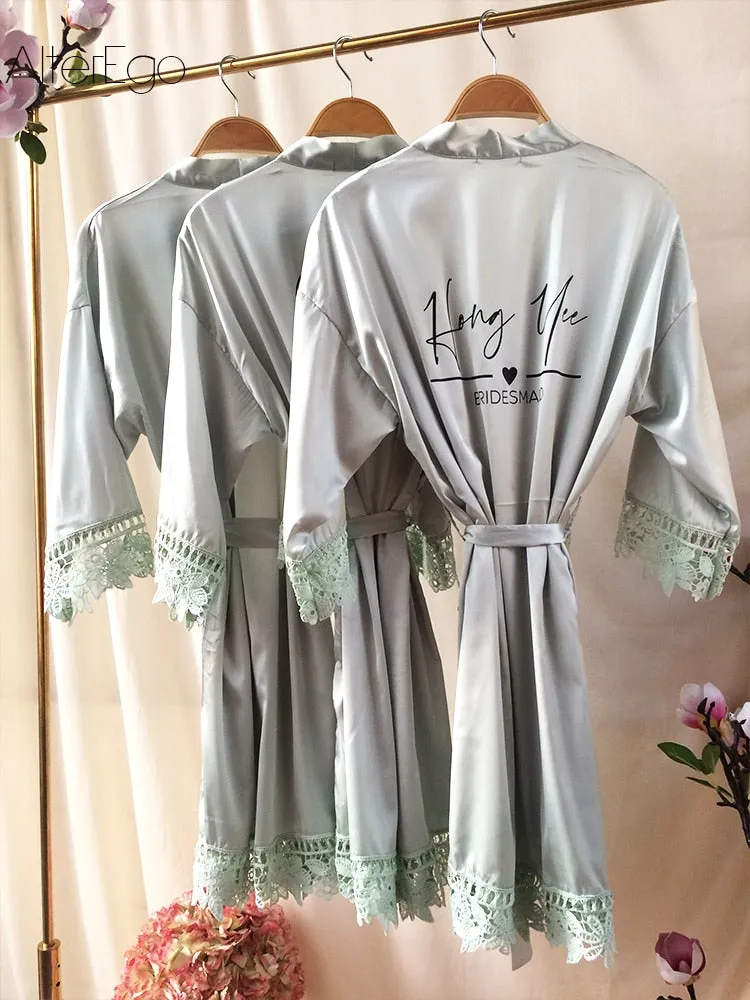 Personalized Satin Bridal Robe