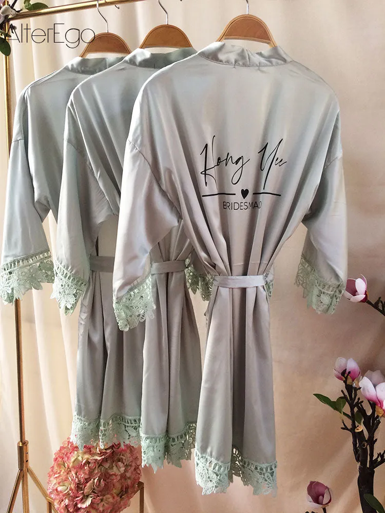Personalized Satin Bridal Robe