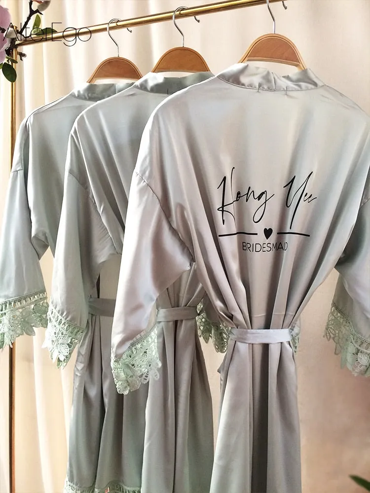 Personalized Satin Bridal Robe