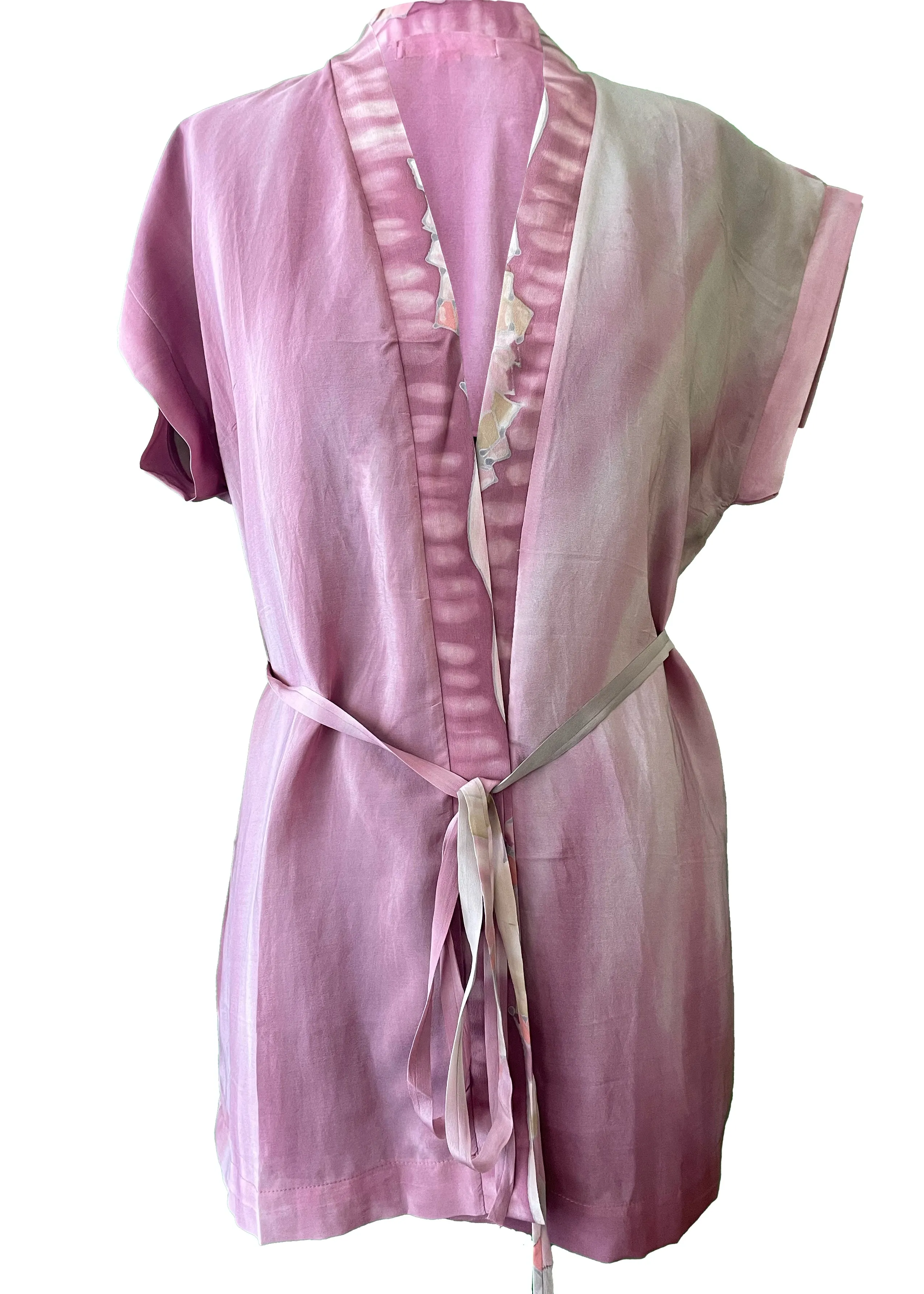 Pilea Silk Wrap Kimono Top ~ Blush