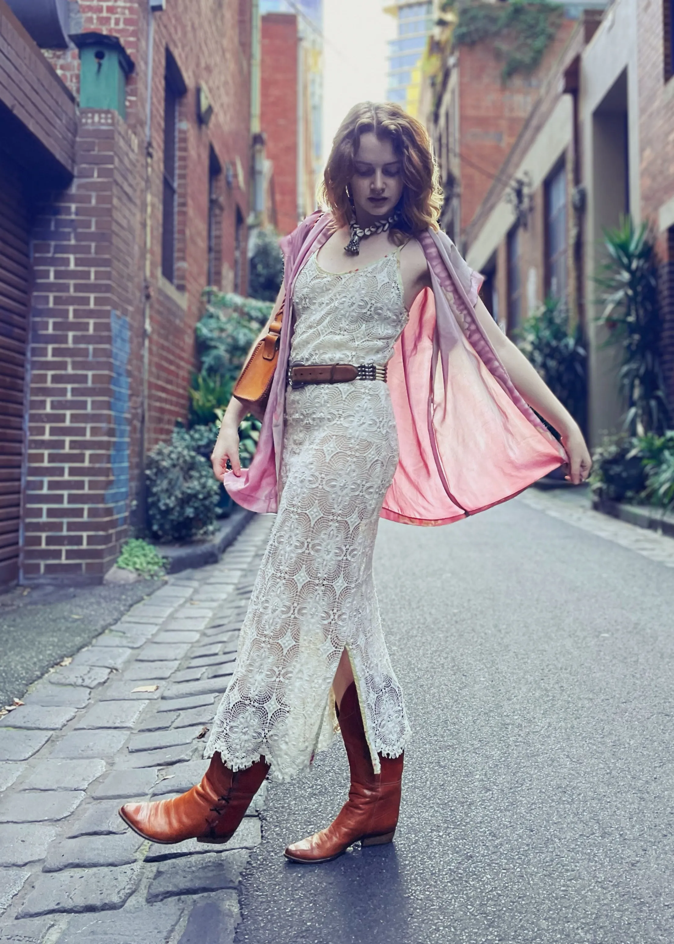 Pilea Silk Wrap Kimono Top ~ Blush