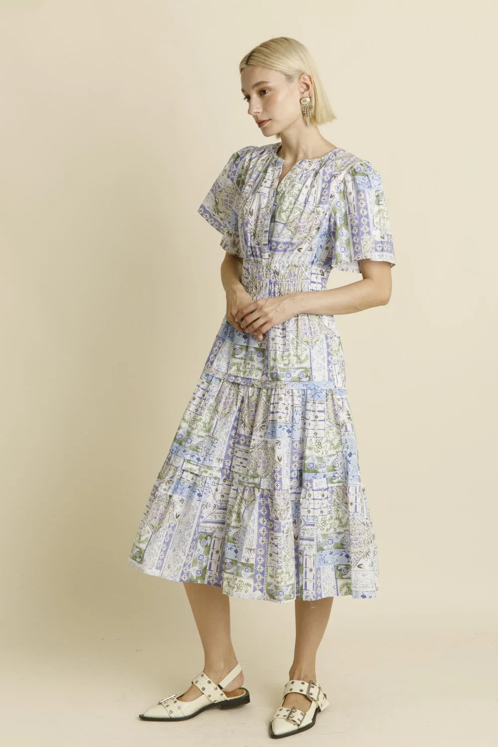 PINTUCK MIDI DRESS